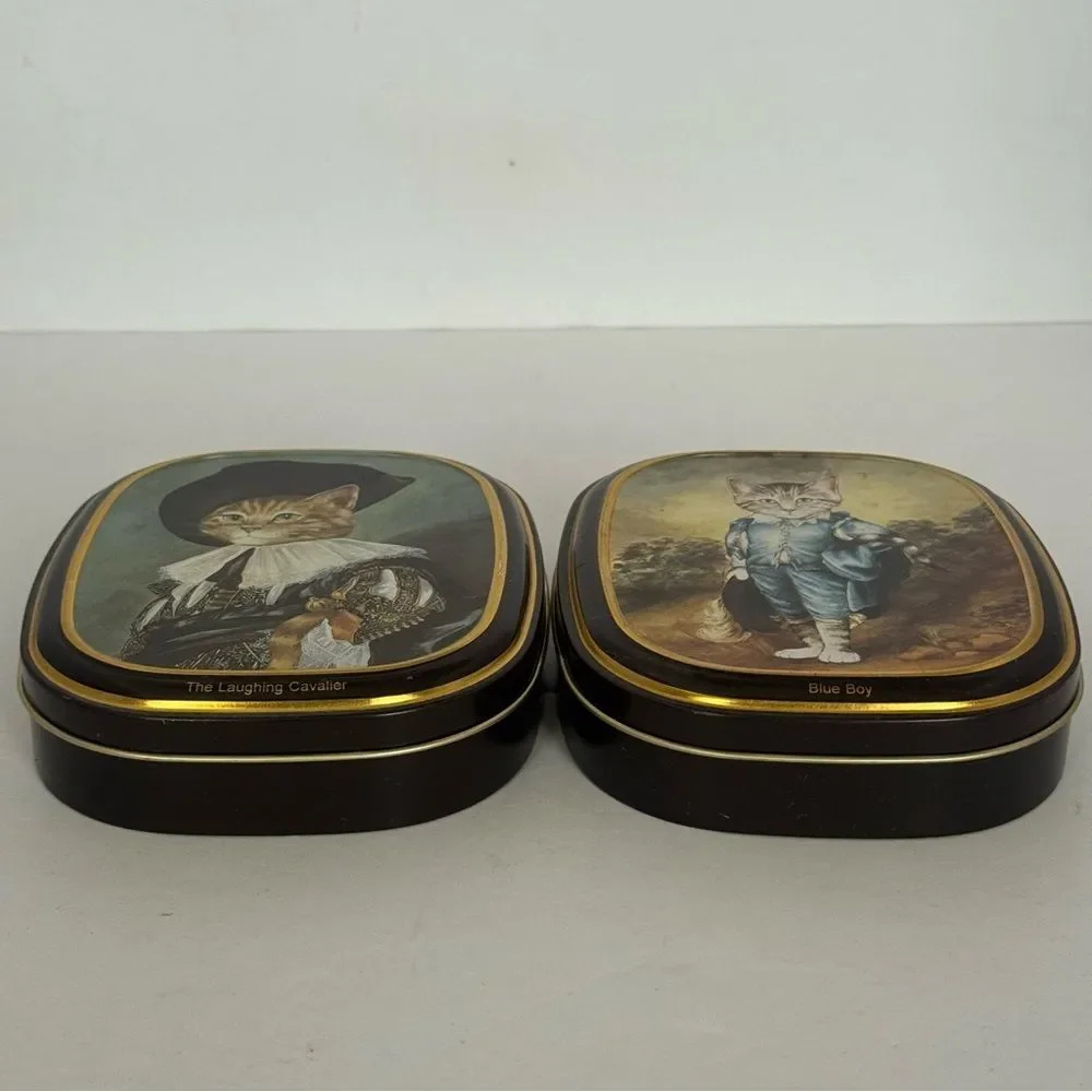 2 vintage Bentley's of London 'The Cats Gallery' tins EMPTY